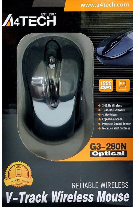 Wireless mouse A4Tech G3-280N-1, V-Track PADLESS