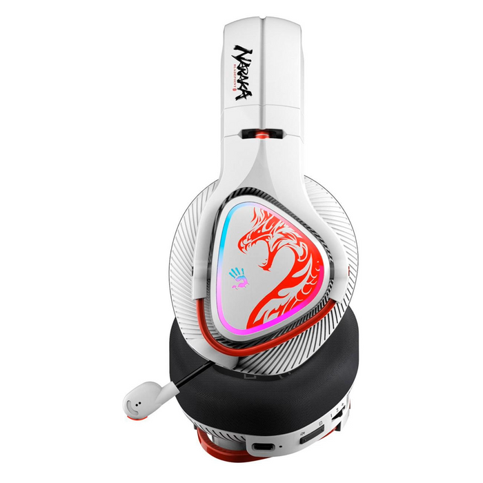 Gaming headphones A4TECH Bloody MR720 Naraka, RGB, Bluetooth + USB, White