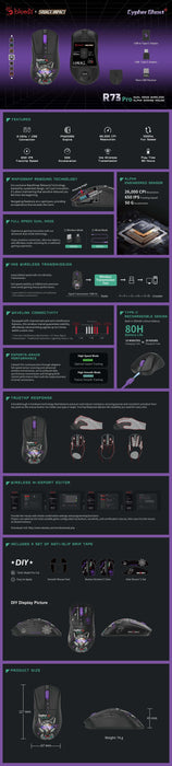 A4tech Bloody R73 Pro Cypher Ghost Gaming Wireless Optical Mouse