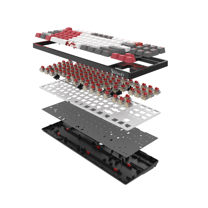 A4tech Gaming mechanical keyboard Bloody Naraka S87 TKL Backlit Red Switch, USB