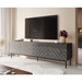 ABETO RTV cabinet on black steel frame 200x42x60 graphite/glossy graphite - TV cabinets made of furniture