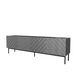 ABETO RTV cabinet on black steel frame 200x42x60 graphite/glossy graphite - TV cabinets made of furniture