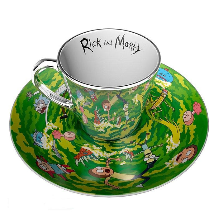 ABYSTYLE RICK AND MORTY Mirror mug & plate set Portal, Cup, Coaster
