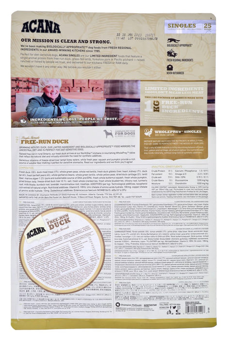 ACANA SINGLES Free-Run Duck Dry dog food Duck 2 kg