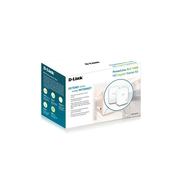 Access point D-Link DHP-601AV White (2 Units) - Powerline адаптери<<<Мрежово оборудване<<<ValiAPI&&&WiFi