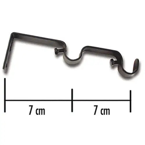 ACCESSORY DOUBLE BRACKET 2 PCS. GARDINIA MEMPHIS 7/14 CM BLACK - Аксесоари за корнизи<<<Корнизи щори и пердета<<<Мебели
