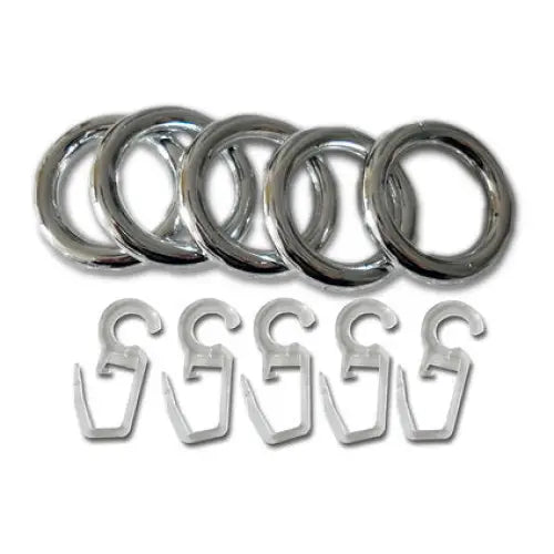 ACCESSORY RING WITH HOOK GARDINIA CALIFORNIA CHROME 10 PCS. - Аксесоари за корнизи<<<Корнизи щори и пердета<<<Мебели и