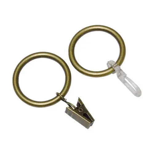 ACCESSORY RING WITH HOOK GARDINIA EUROPE BRASS ANTIQUE 10 PCS. - Аксесоари за корнизи<<<Корнизи щори и пердета<<<Мебели