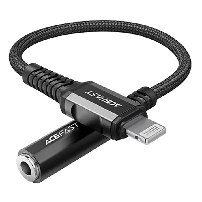 Acefast audio cable MFI Lightning - 3.5mm mini jack (female) 18cm AUX black (C1-05 black) - Audio adapters<<<HurtelXML