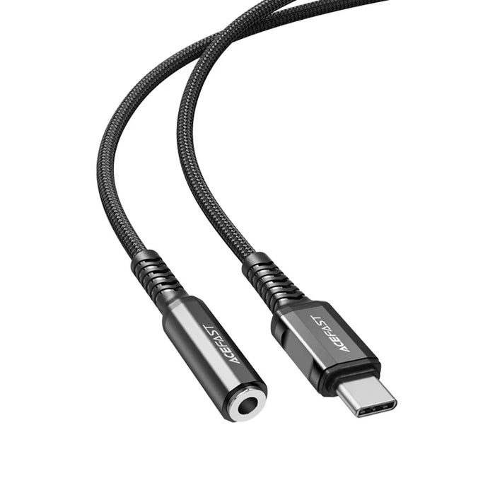 Acefast audio cable USB Type C - 3.5mm mini jack (female) 18cm DAC AUX black (C1-07 black) - Audio adapters<<<HurtelXML