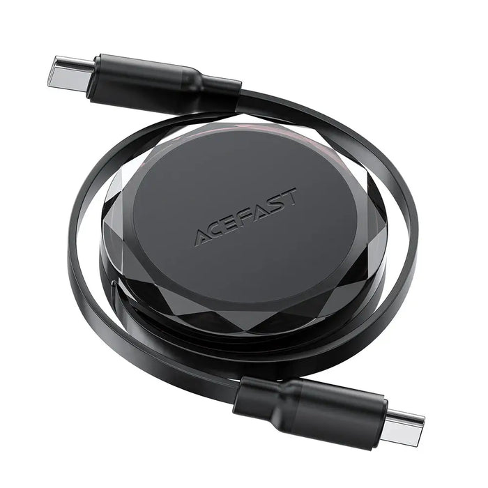 Acefast C13-03 USB-C - USB-C 60W Cable Retractable - Black - Cell phone cables<<<HurtelXML