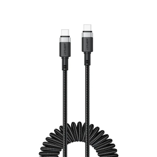 Acefast C14-03 USB-C - USB-C Spring Cable 480Mb/s 3A 1.2m - Black - *Temporary category<<<HurtelXML