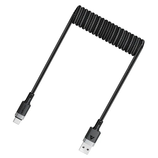 Acefast C14-04 USB-A - USB-C Cable Spring 480Mb/s 3A 1.2m - Black - *Temporary category<<<HurtelXML
