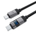 Acefast C15-03 USB-C - USB-C Cable with Display 480Mb/s 60W 1.2m - Black - *Temporary category<<<HurtelXML