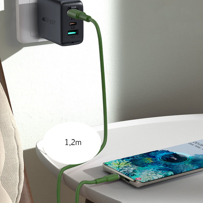 Acefast C2-03-CC USB-C - USB-C PD QC cable 60W 3A 480Mb/s 1.2m - green - Cell phone cables<<<HurtelXML