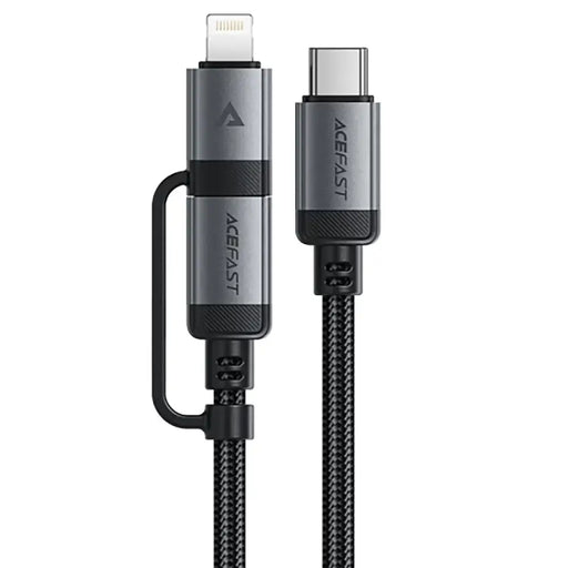 Acefast C20-01 USB-C - USB-C/ Lightning cable 60W/30W 480Mb/s 3A 1.2m - black - Cell phone cables<<<HurtelXML