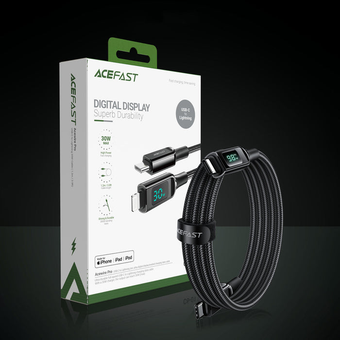 Acefast C6-03 Black USB-C - USB-C PD QC cable 100W 5A 480Mb/s 2m - black - Cell phone cables<<<HurtelXML