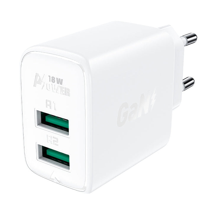 Acefast charger 2x USB 18W QC 3.0 AFC FCP white (A33 white) - Cell phone USB charger<<<HurtelXML