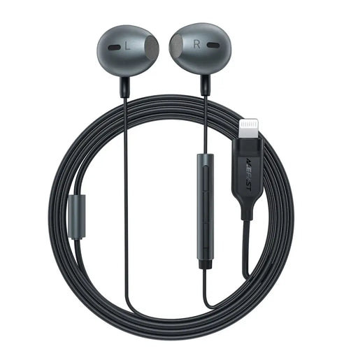 Acefast L1 in-ear headphones with Lightning connector microphone and remote control 1.2 m - black - Headphones