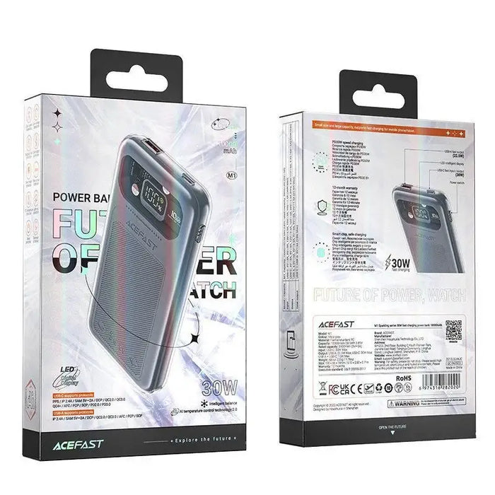 Acefast powerbank 10000mAh Sparkling Series fast charging 30W gray (M1) - Powerbanks<<<HurtelXML