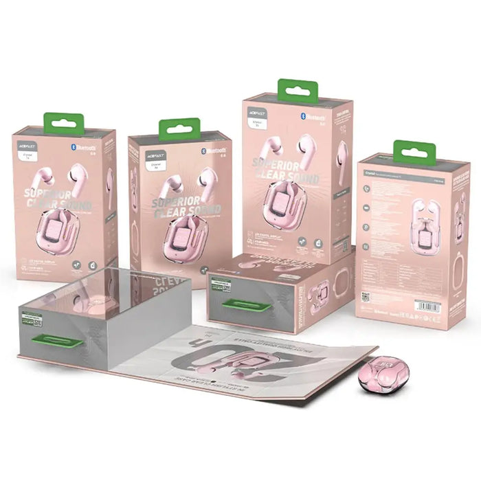 Acefast T6 TWS Bluetooth In-Ear Wireless Headphones - Pink - Headphones and speakers<<<HurtelXML