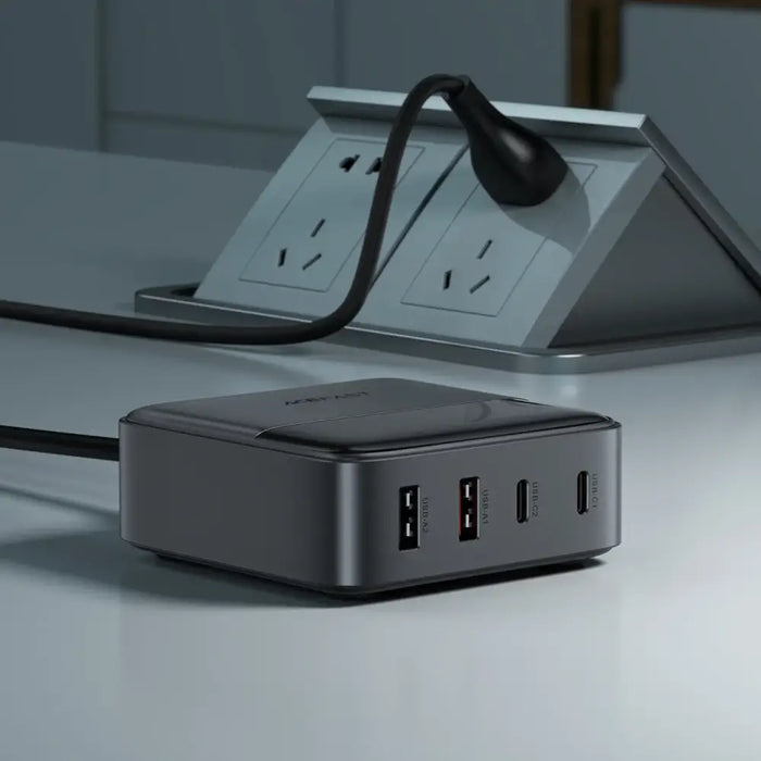 Acefast Z6 PD65W GaN Charging Station (2 x USB-C + 2 x USB-A) with US Tip - Black - Cell phone USB charger<<<HurtelXML