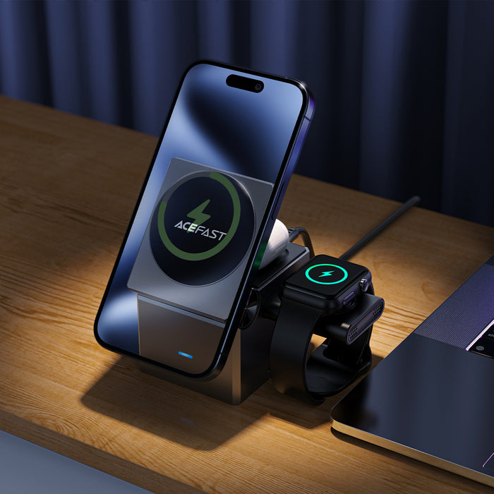 Acefast E18 Rubik's Cube 3 in 1 Inductive Charger - Black