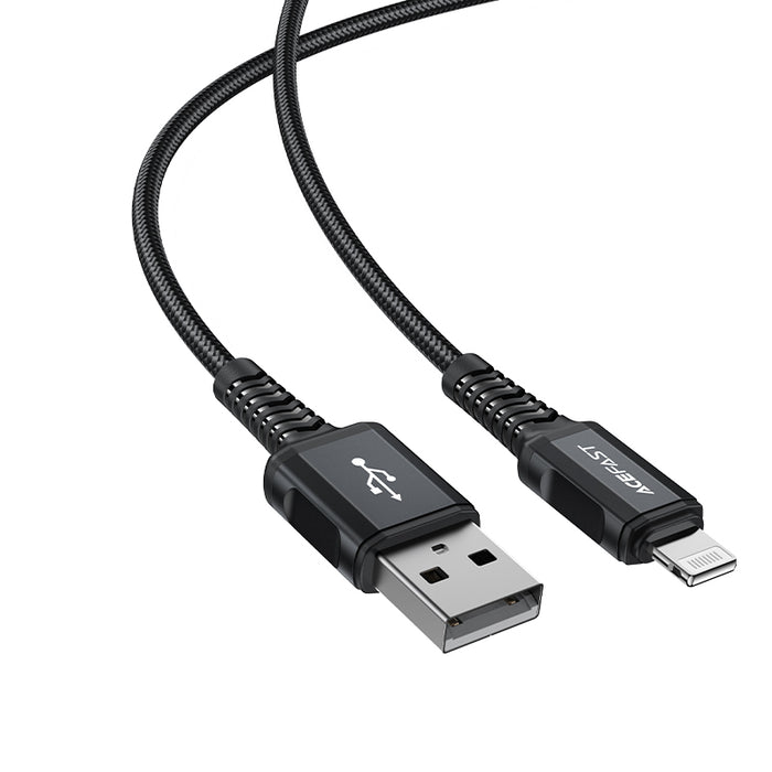 Acefast MFI USB - Lightning cable 1.8m, 2.4A black (C4-02 A Black)
