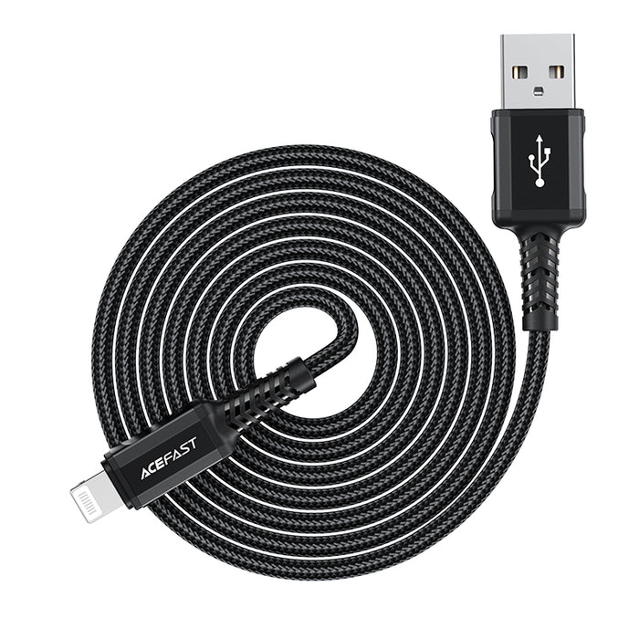 Acefast MFI USB - Lightning cable 1.8m, 2.4A black (C4-02 A Black)