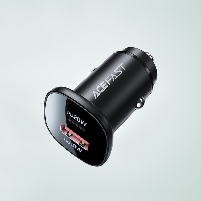 Acefast car charger 38W USB Type C / USB, PPS, Power Delivery, Quick Charge 3.0, AFC, FCP black (B1 black)