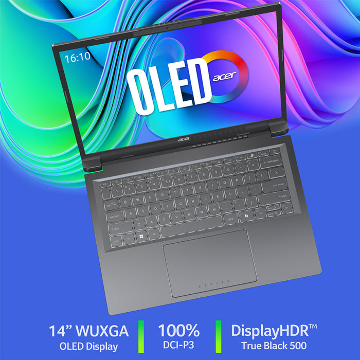 Ultrabook ACER Aspire 14 AI A14-52M-578N NX.J8LEX.008 14.0 ", INTEL CORE ULTRA 5 226V, RAM 16 GB, SSD 512 GB, INTEL ARC GRAPHICS 130V, WINDOWS 11, STEEL GRAY
