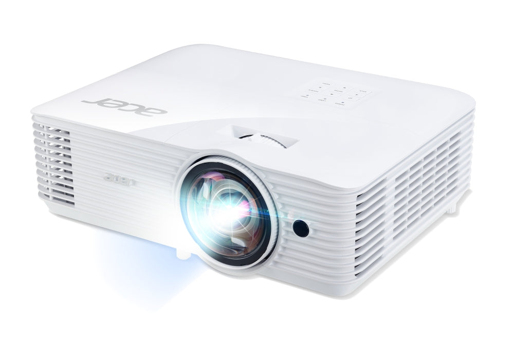 Acer Projector S1386WH, DLP, Short Throw, WXGA (1280x800), 3600 ANSI Lumens, 20000:1, 3D, HDMI, VGA, RCA, Audio in, Audio out, VGA out, DC Out (5V/1A, USB-A), Speaker 16W, Bluelight Shield, 3.1kg, White