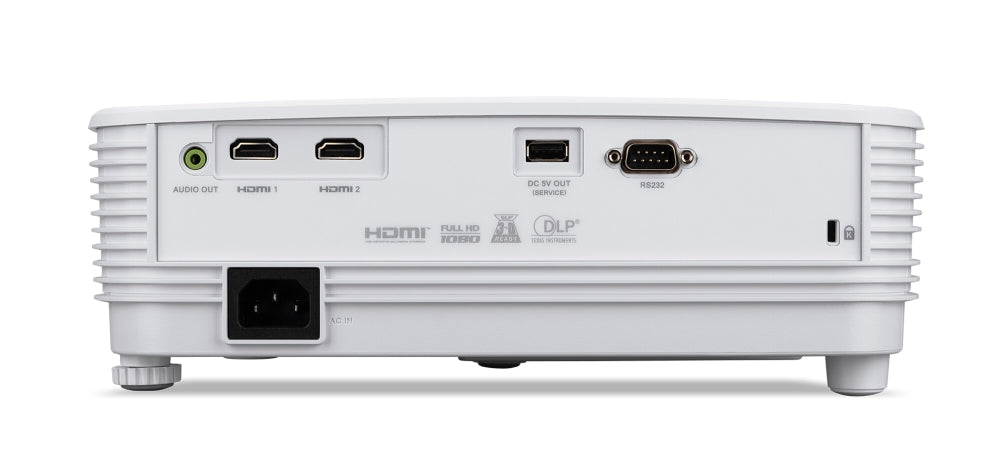 Acer Projector X1526, DLP, FHD (1920x1080), 4000 ANSI Lumens, 13 000:1, 1.1x, 3D ready, HDMI 1.4x2, DC Out (5V/1.5A, USB-A), USB (Type A), RCA, RS232, PC Audio, Auto keystone, Speaker 3W, 2.4kg, 2Y, White