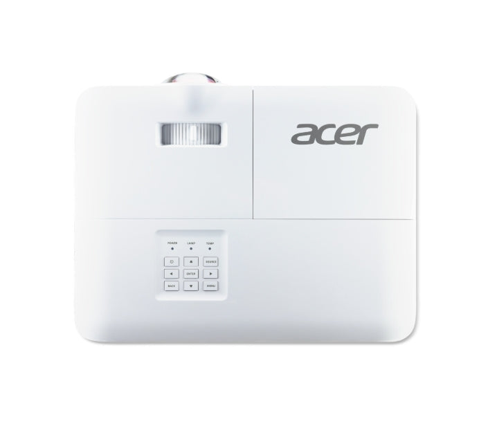 Acer Projector S1387n, DLP, Short Throw 0.5, WXGA (1280x800), 4000 ANSI Lum, 20 000:1, 1x Zoom, 2x HDMI (1.4b), Component Video (D-sub), PC Audio 3.5mm, RCA, DC Out (5V/1A, USB-A), RG-45, RS232, Speaker 16W, 3.1 kg, 3Y, White