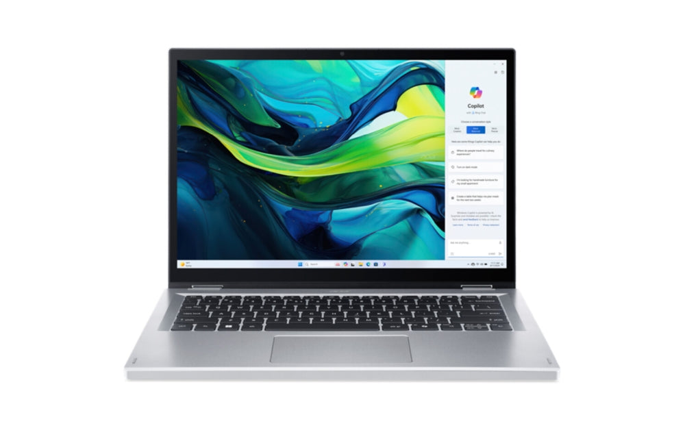 Acer Aspire Go Spin 14, AGSP14-31PT-3593, Intel i3 N355( up to 3.9GHz, 6MB), 14'' WUXGA (1920x1200) IPS Touch (pen supportive), 8GB DDR5 on board, SSD 256GB, HD Web cam, WiFi6 ax, BT 5.2, Win 11 Home