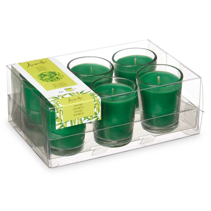 Scented Candle Set Acorde Bamboo Glass (12 Units)