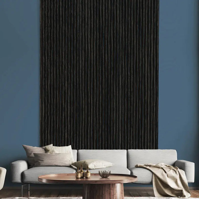 ACOUSTIC PANEL WITH DECORATIVE FOIL NEUHOFER DARK OAK 267X57X1.9 CM - Стенни панели<<<Стенни и таванни панели<<<Подови