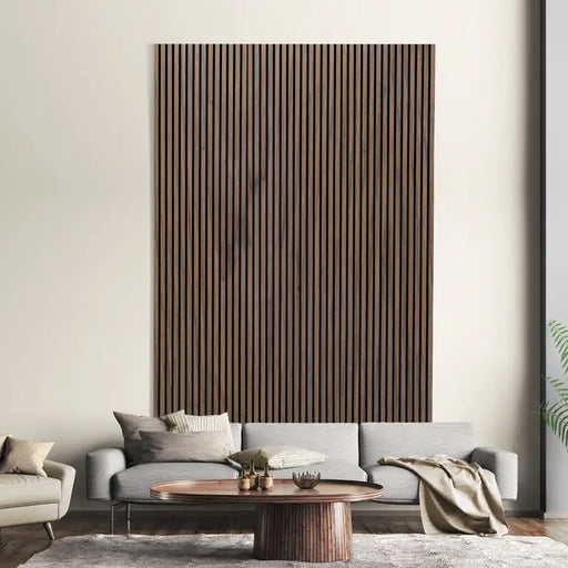 ACOUSTIC PANEL WITH NATURAL VENEER NEUHOFER WALNUT 267X57X1.9 CM - Стенни панели<<<Стенни и таванни панели<<<Подови и