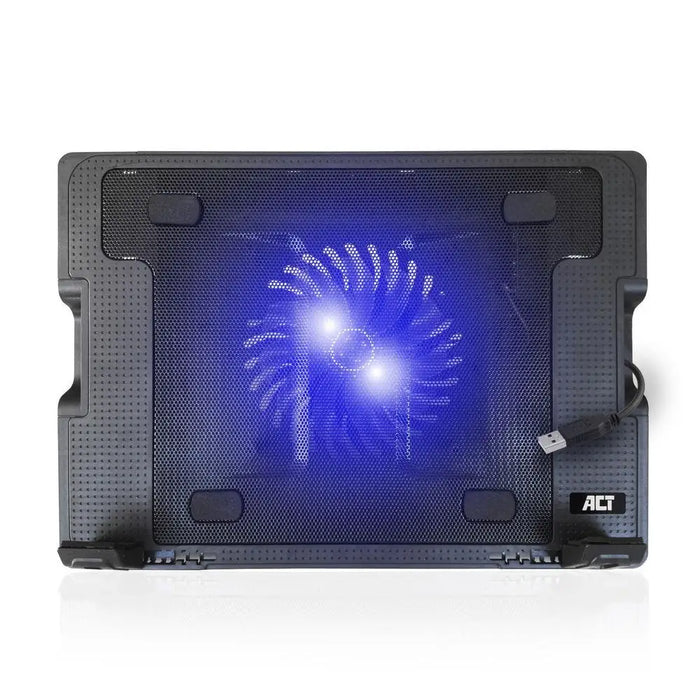 ACT Laptop Cooler Up to 17’’ Single Fan 2 x USB Hub Black - Охлаждащи поставки за лаптопи<<<Лаптопи таблети и