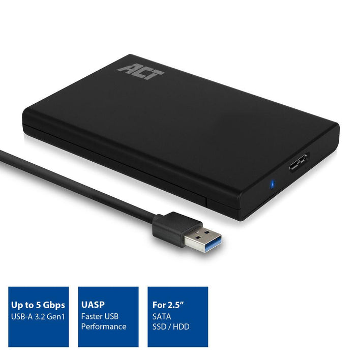 Hard disk drawer ACT AC1215, 2.5", USB 3.0, Black