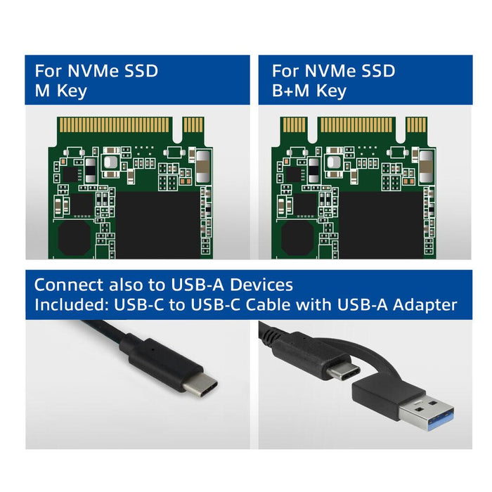 ACT AC1615 Drive Tray, USB-C M.2 NVMe / PCIe SSD