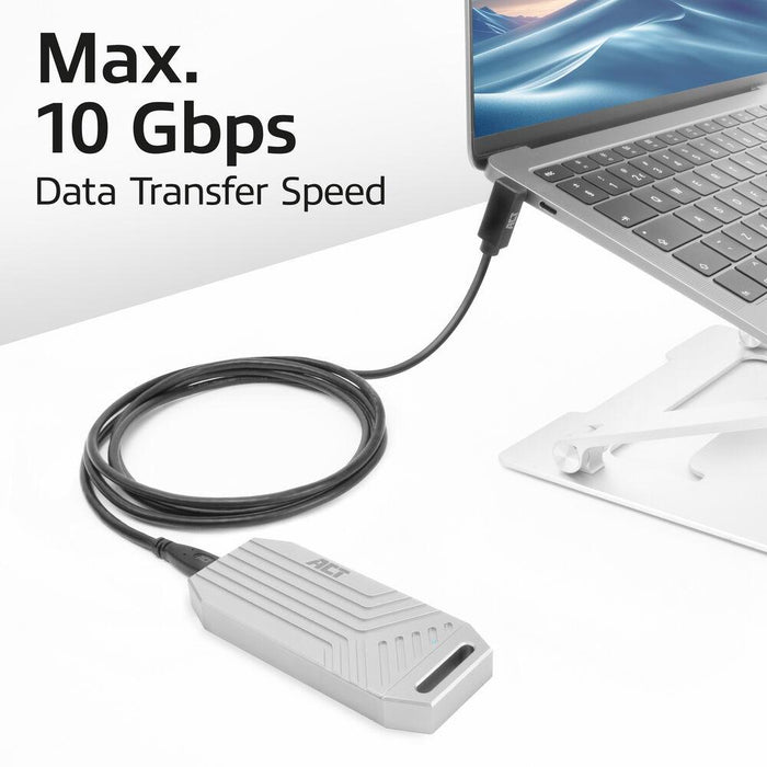 ACT Cable USB-C - USB-C, 10Gbps, 60W, 0.5 m, connectors - 1x straight and 1x at 90° up/down angled