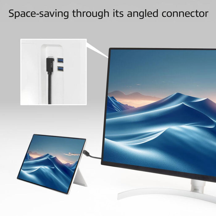 ACT Cable USB-C - USB-C, 2m, 10Gbps 60W, angled up/down