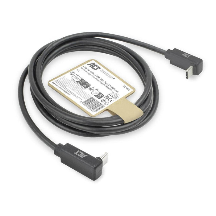 ACT Cable USB-C - USB-C, 2m, 10Gbps 60W, angled up/down