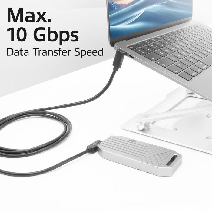 ACT Cable USB-C - USB-C, 10Gbps, 60W, 1 m, connectors 90° left/right, up/down angled