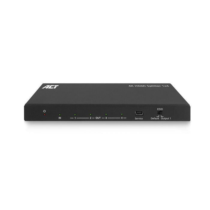 ACT HDMI Splitter AC7832 4K HDMI splitter, 1 input, 4 HDMI outputs