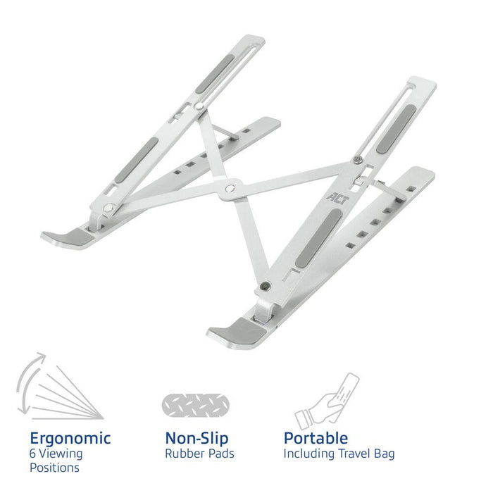 Folding aluminum laptop stand ACT AC8120, 6 positions