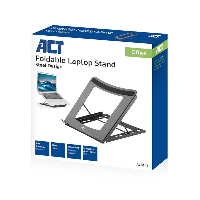 Folding laptop stand ACT AC8145, 5 positions, Black