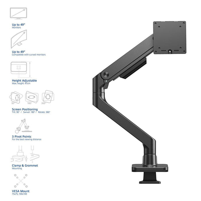 ACT Monitor stand max. 49" with one arm, spring mechanism, up to 20kg