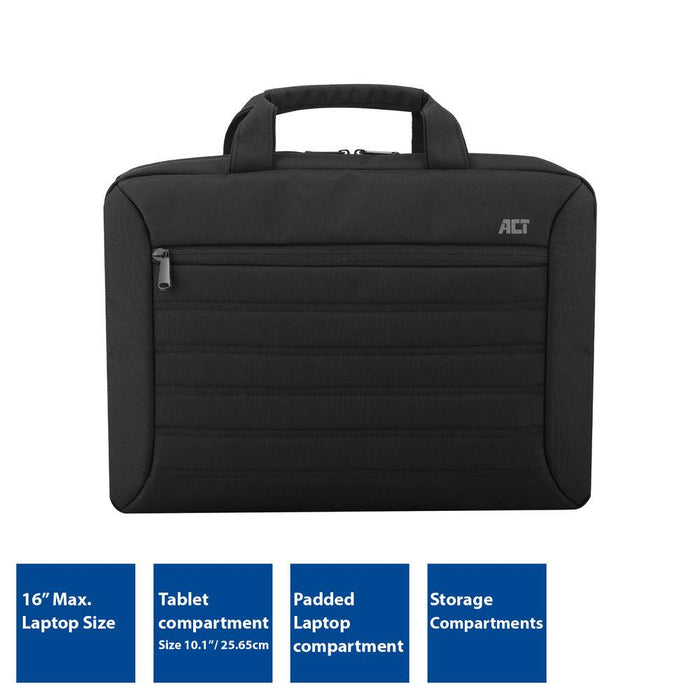 ACT Urban Laptop Bag, 15.6", Black